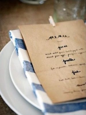 menu napkin