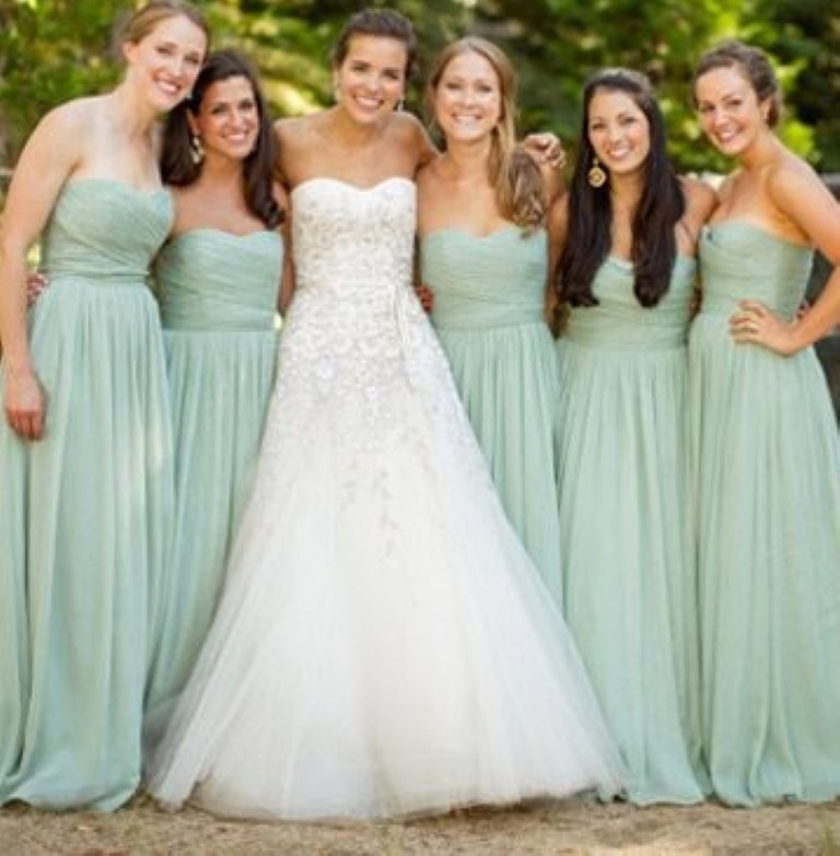 pistachio bridesmaid dresses