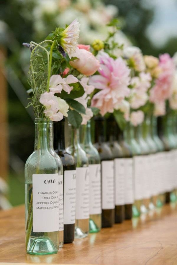 Blog - Floral:Wine Bottle Seating Chart